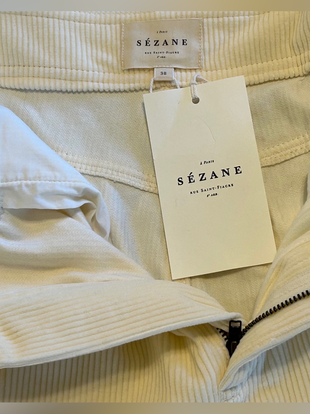 NWT Sezane Le Crop Ecru - Size 6 - Picture 6 of 7